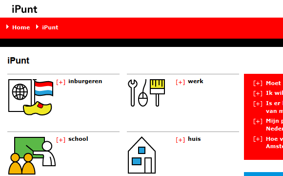 screenshot van de website van iPunt Amsterdam